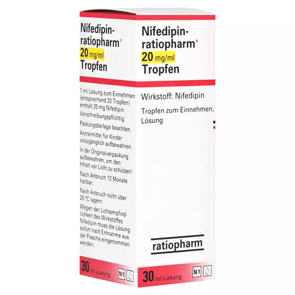 NIFEDIPIN-ratiopharm 20 mg/ml Tropfen z.Einnehmen 30 ml