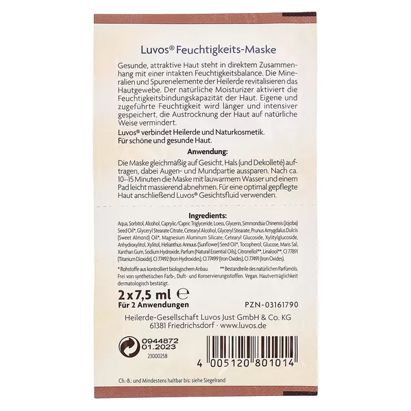 Luvos Heilerde Feuchtigkeits-Maske 2X7,5 ml