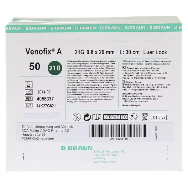 Venofix A Venenpunktionsb.21 G 0,8x19mm, 50 St.