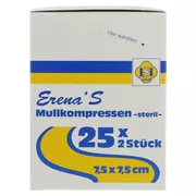 Erena Steril Mullkompressen 7,5x7,5 cm 8fach 25X2 St