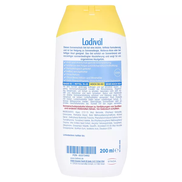 Ladival allergische Haut Sonnenschutzgel LSF30 200 ml