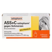 ASS + C ratiopharm gegen Schmerzen 10 St