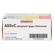 ASS + C ratiopharm gegen Schmerzen 20 St