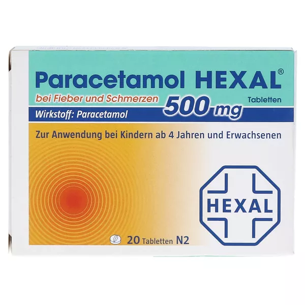 Paracetamol 500 mg HEXAL bei Fieber und Schmerzen, 20 St.