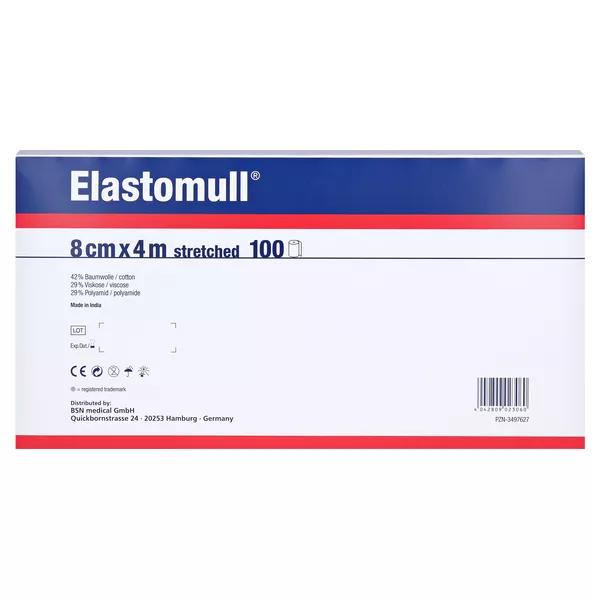 Elastomull 8 cmx4 m 45252 elastische Fixierbinde 100 St