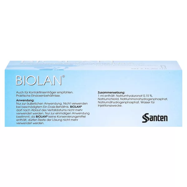 Biolan Augentropfen Einzeldosispipetten 60X0,35 ml