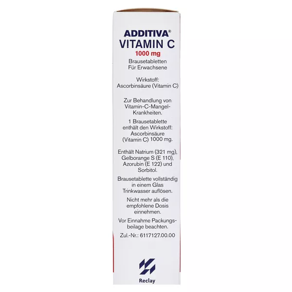 Additiva Vitamin C Blutorange Brausetabletten 20 St