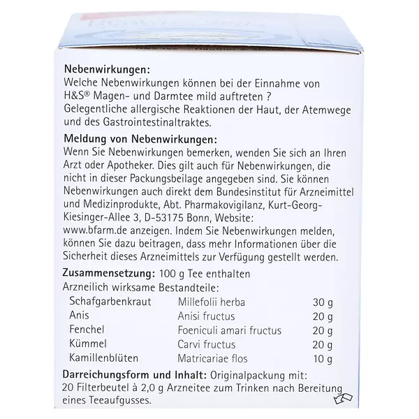 H&S Magen- und Darmtee mild 20X2,0 g