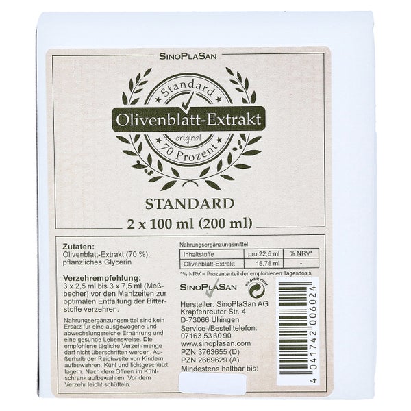 Olivenblatt-extrakt Flüssig Doppelpack 2X100 ml