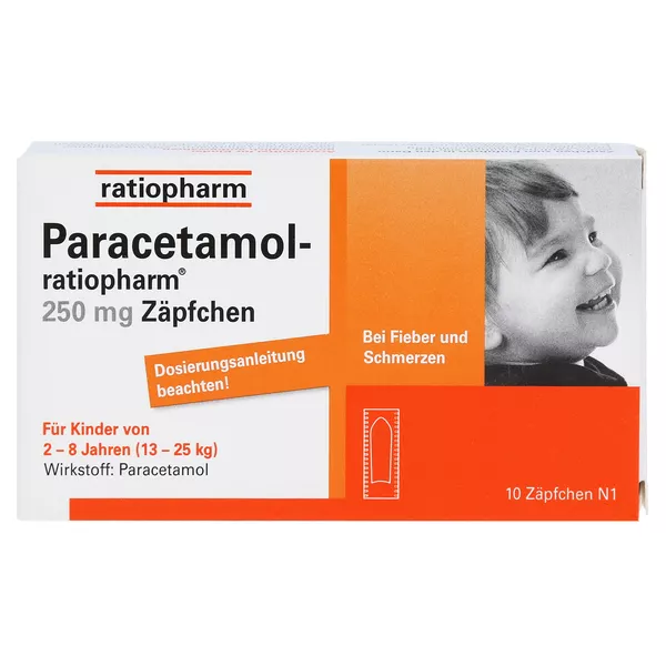 Paracetamol ratiopharm 250 mg 10 St