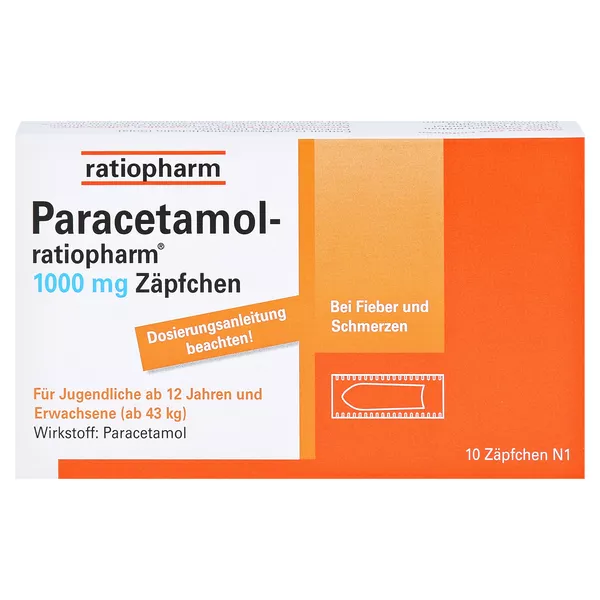 Paracetamol ratiopharm 1.000 mg, 10 St.