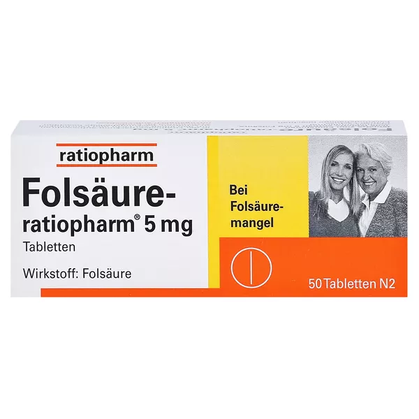 Folsäure ratiopharm 5 mg 50 St