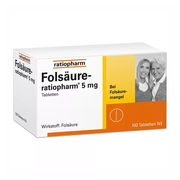 Folsäure ratiopharm 5 mg, 100 St.