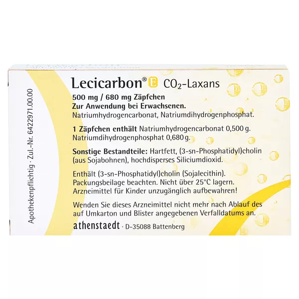 Lecicarbon E CO2-Laxans Erwachsenensuppositorien 10 St
