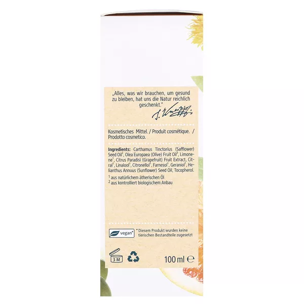 Kneipp Naturkosmetik Bio-Hautöl - Grapefruitöl & Safloröl & Olivenöl 100 ml