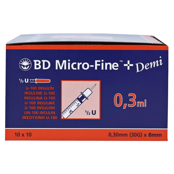 BD Micro-fine+ Insulinspritze 0,3 ml U100, 100 St.