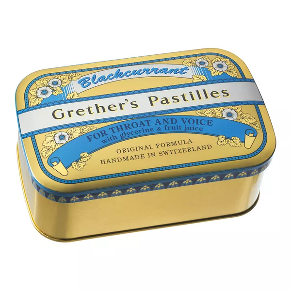 Grethers Blackcurrant Gold zuckerhaltig Pastillendose 440 g