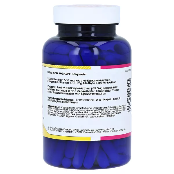 MSM 500 mg GPH Kapseln, 180 St.