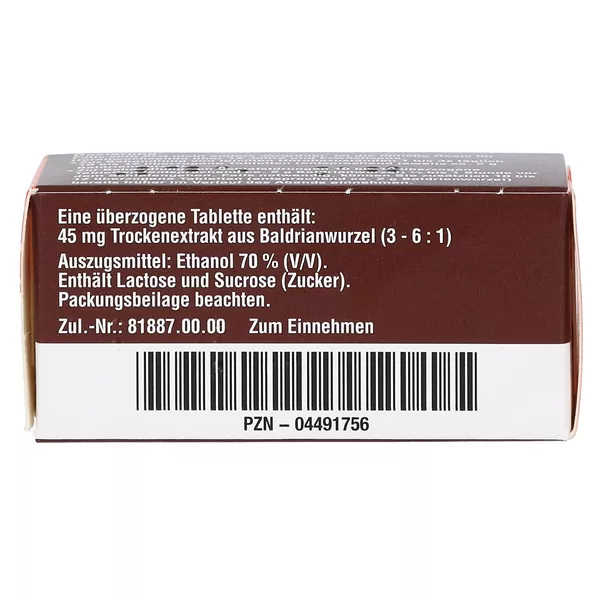Baldrian Dispert 45 mg überzogene Tabletten 100 St