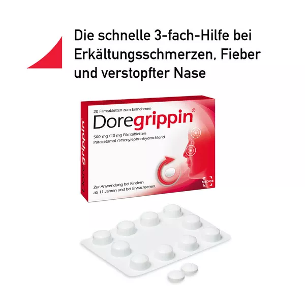 Doregrippin 500 mg/ 10 mg 20 St