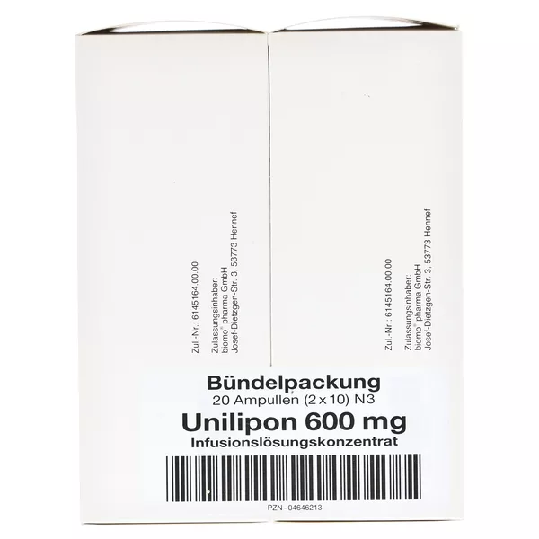 Unilipon 600 Infusionslösungskonzentrat 1X20 St