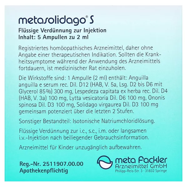 Metasolidago S Injektionslösung 5X2 ml