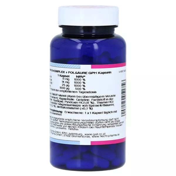 Vitamin B Komplex+folsäure GPH Kapseln 120 St