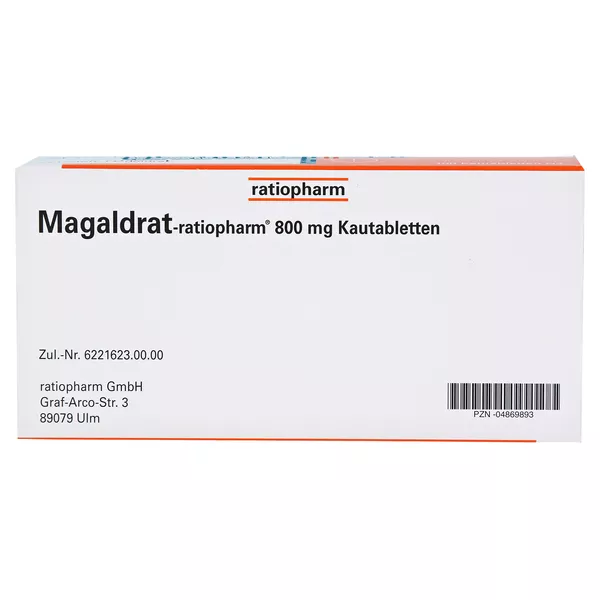 Magaldrat ratiopharm 800 mg Kautabletten, 100 St.
