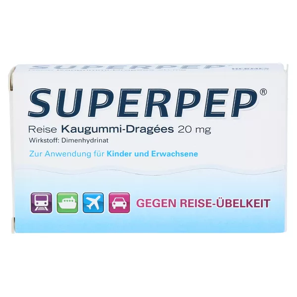 Superpep Reise Kaugummi-Dragées 20 mg 10 St