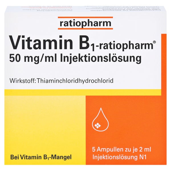 Vitamin B1 ratiopharm 50mg/ml Injektionslösung 5X2 ml