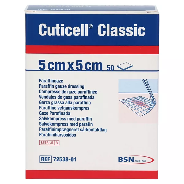 Cuticell Classic Wundgaze 5x5 cm 50 St