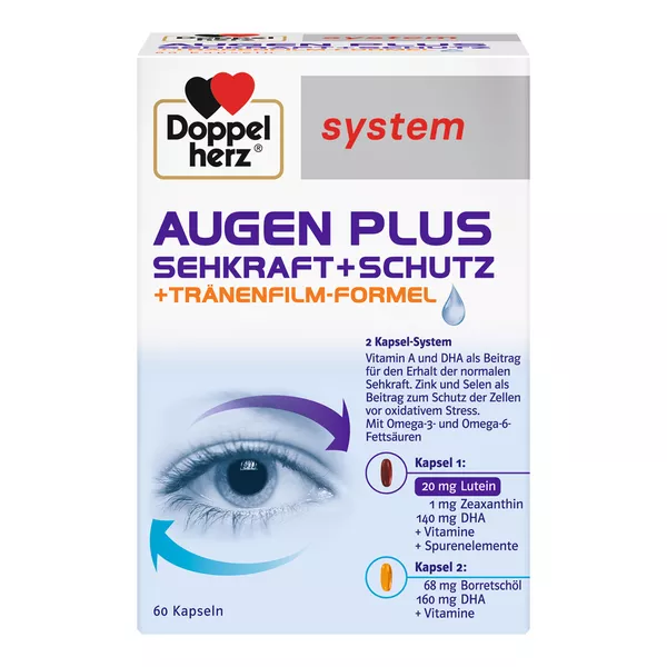 Doppelherz system Augen Plus Sehkraft + Schutz + Tränenfilm-Formel 60 St