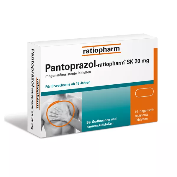 Pantoprazol ratiopharm SK 20 mg, 14 St.