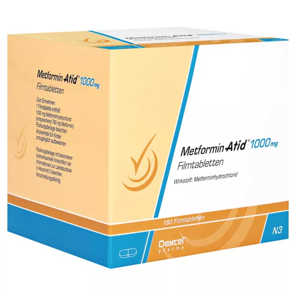 Metformin Atid 1.000 mg Filmtabletten 180 St