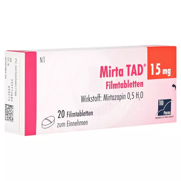 Mirta TAD 15 mg Filmtabletten 20 St
