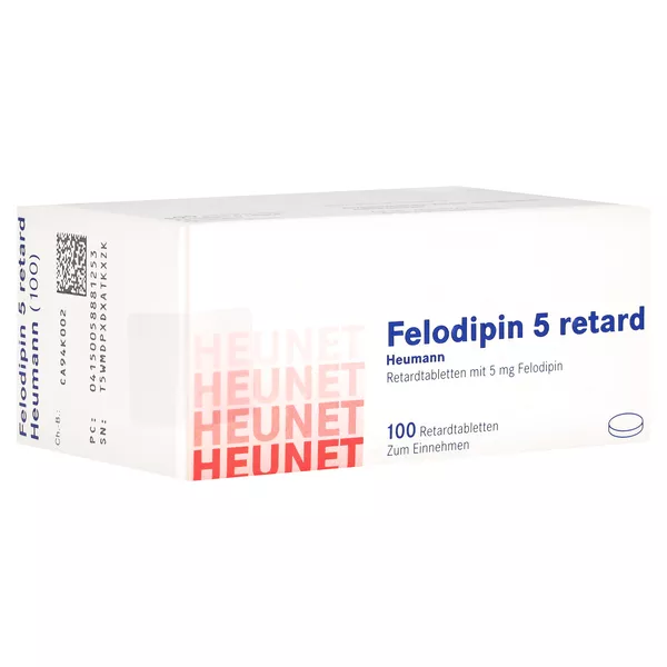 FELODIPIN 5 mg retard Heumann Tabl.Heunet 100 St
