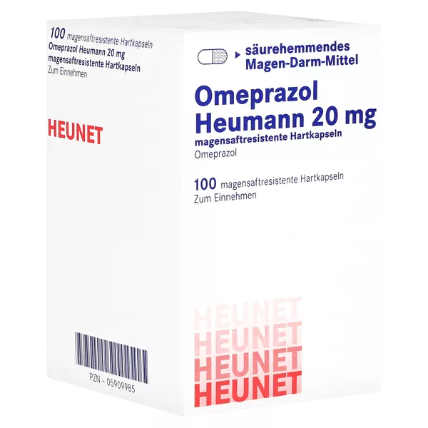 OMEPRAZOL Heumann 20 mg magensaftr.Hartkps.Heunet 100 St