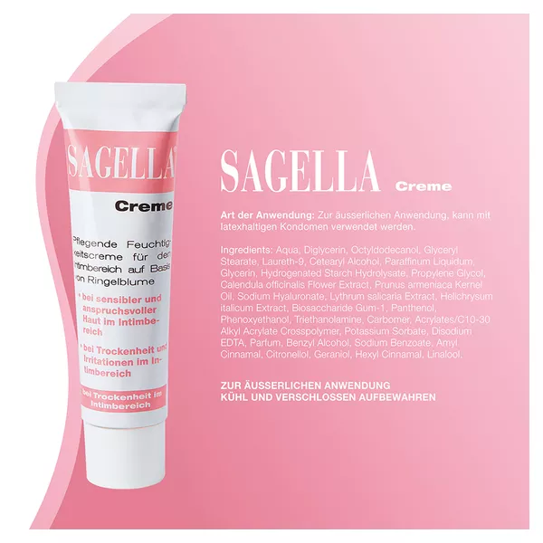 SAGELLA Creme: Feuchtigkeitscreme für die Intimpflege, 30 ml