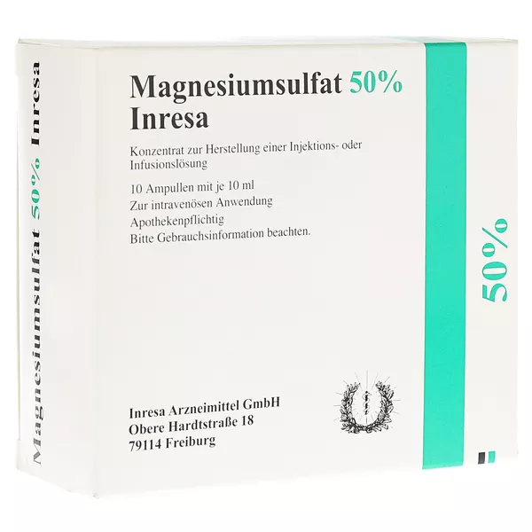Magnesiumsulfat 50% Inresa Konz.z.H.e.In 10X10 ml