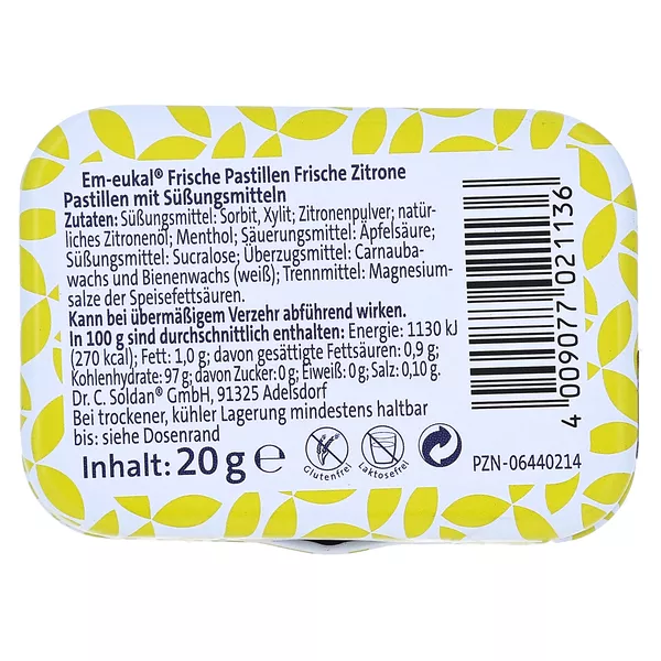 Em-eukal Frische Pastillen Frische Zitrone 20 g