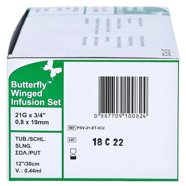 Butterfly Kanüle 21 G grün 50 St