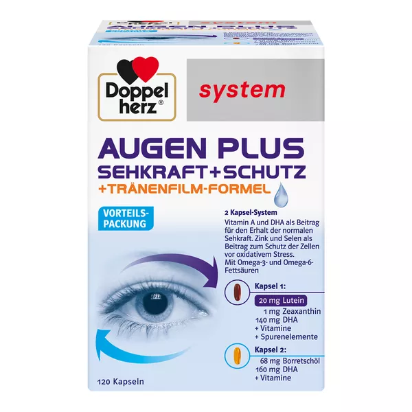 Doppelherz system Augen Plus Sehkraft + Schutz + Tränenfilm-Formel 120 St