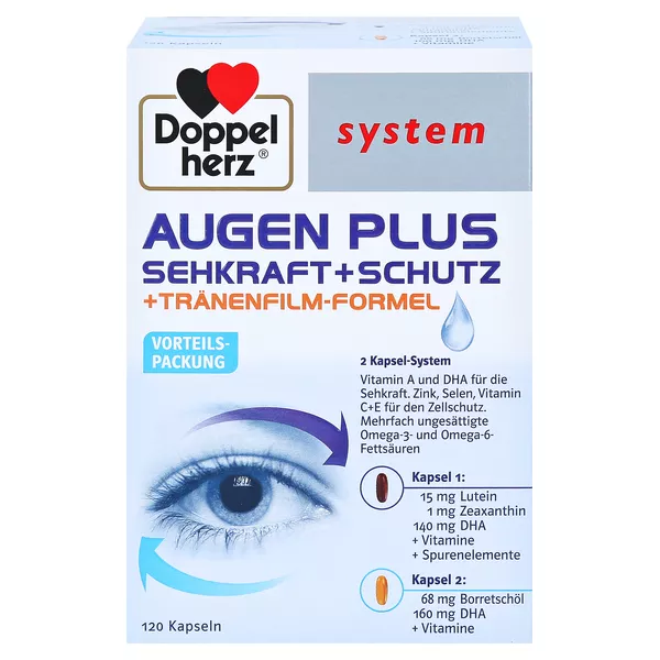 Doppelherz system Augen Plus Sehkraft + Schutz + Tränenfilm-Formel, 120 St.