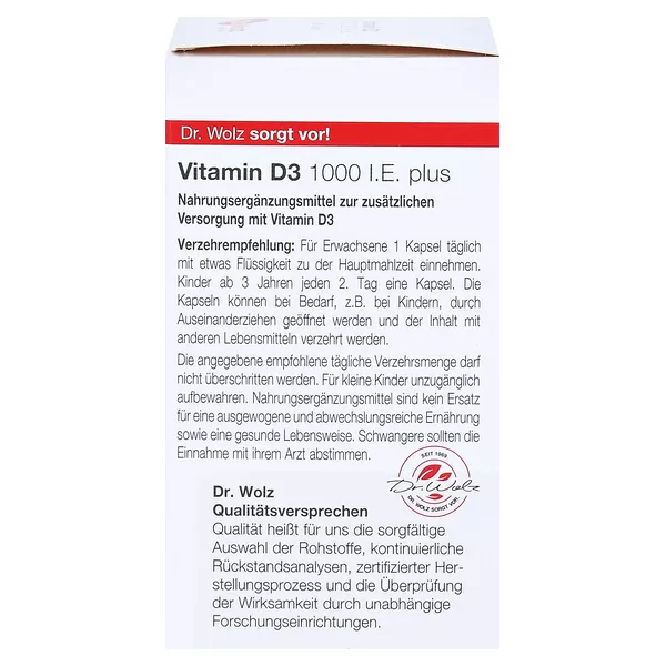 Vitamin D3 1.000 I.E. plus Dr.Wolz Kapse, 60 St.