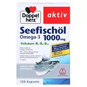 Doppelherz aktiv Seefischöl Omega-3 1.000 mg + Folsäure + B1 + B6 + B12, 120 St.