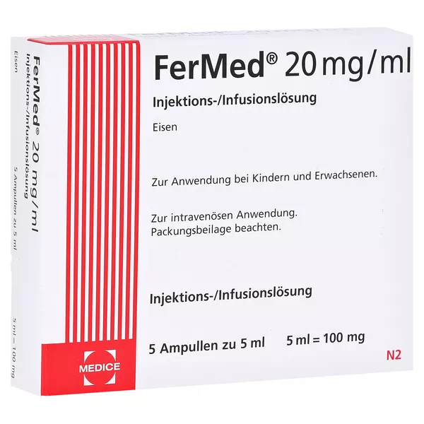 FERMED 20 mg/ml Injektions-/Inf.-Lsg.100mg Amp. 5X5 ml