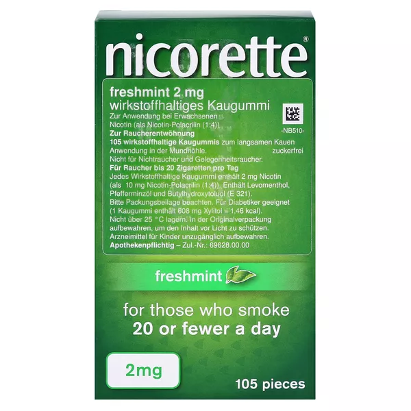 Nicorette 2 mg freshmint Kaugummi - Reimport, 105 St.