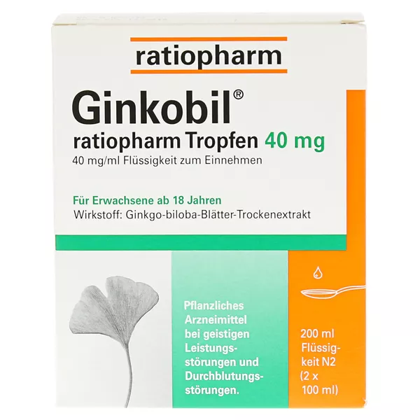 Ginkobil ratiopharm Tropfen 40 mg 200 ml