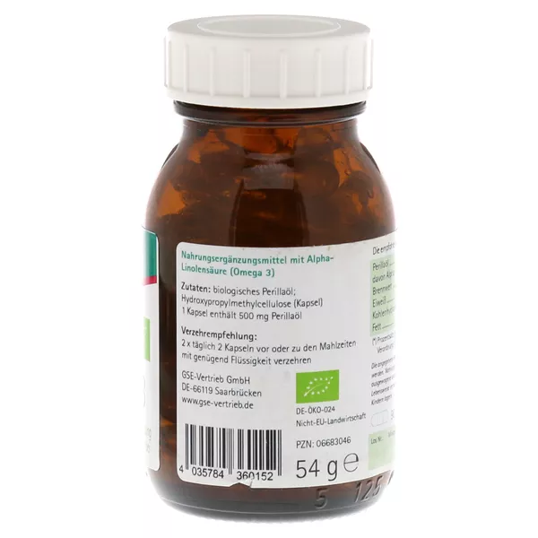Omega 3 - Perillaöl  Kapseln (Bio) 90 St