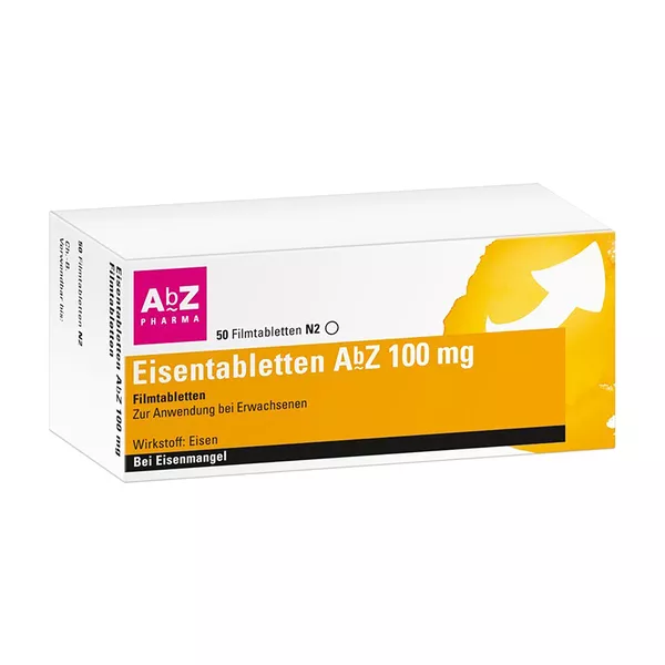 Eisentabletten AbZ 100 mg Filmtabletten 50 St